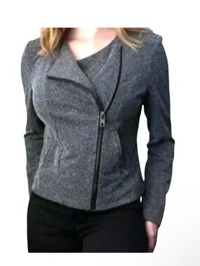 Catherine Malandrino Black Asymmetrical Zip Jacket